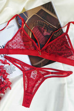 Conjunto Sensual em Tule Dot em azul-Marinho – Doce Malícia