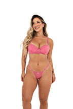 Conjunto Sexy com Renda e em azul-Marinho – Doce Malícia