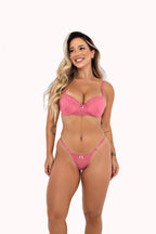 Conjunto Sexy com Renda e Calcinha Fio Dental – Doce Malícia