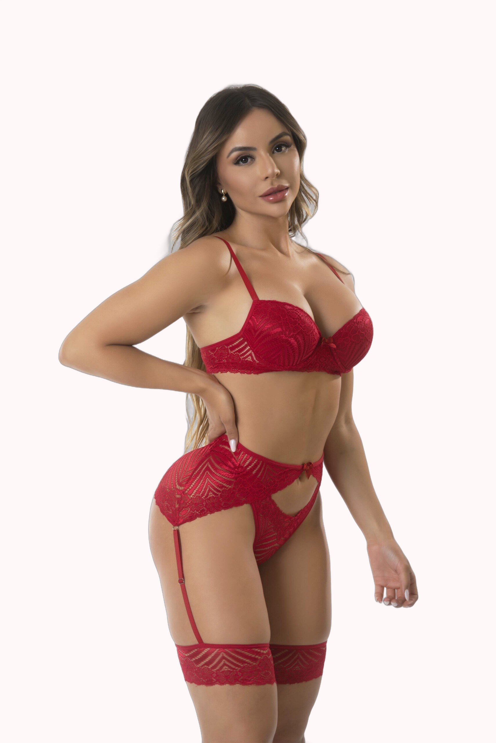 Conjunto Sexy com Cinta Liga e Perneira – Doce Malícia