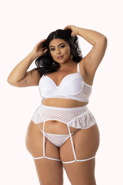 Conjunto Sexy com Cinta Liga Plus Size – Doce Malícia