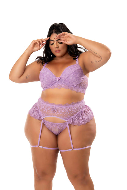 Conjunto Sexy com Cinta Liga em Branco – Doce Malícia