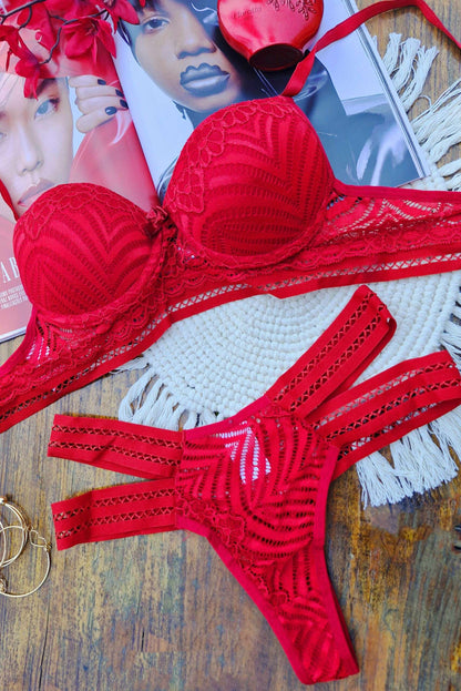 Conjunto Sexy com Elástico Desenhado em azul-Marinho – Doce Malícia