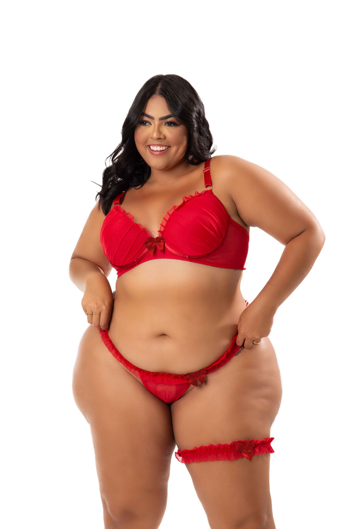 Conjunto Sexy Plus Size em azul-Marinho – Doce Malícia