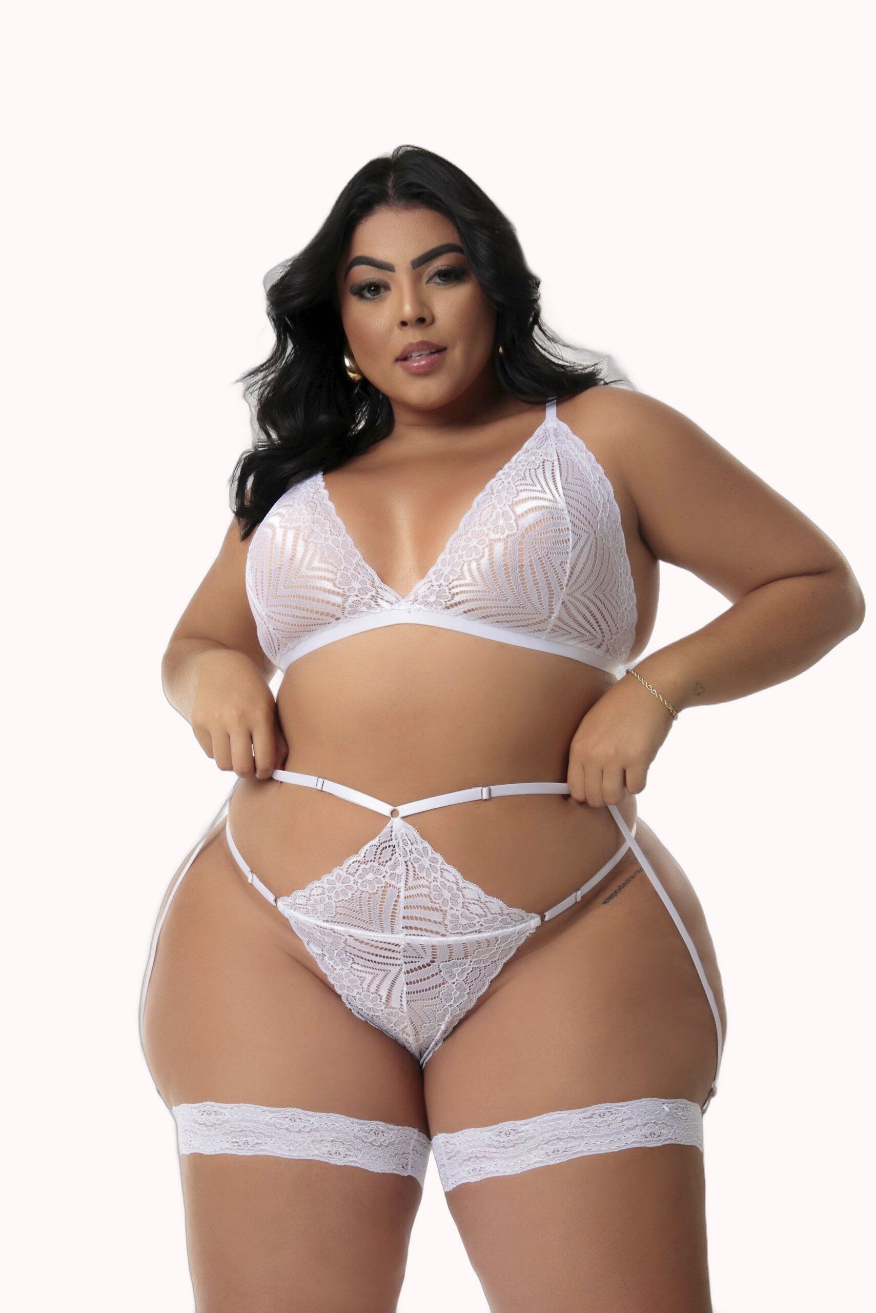 Conjunto Sexy Plus Size em Renda – Doce Malícia