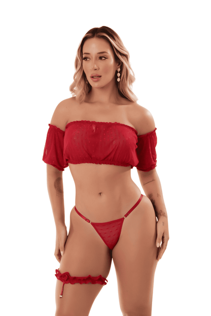 Conjunto Ciganinha em Tule Dot em Branco – Doce Malícia
