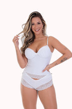 Corpete sensual em microfibra e renda – Doce Malícia