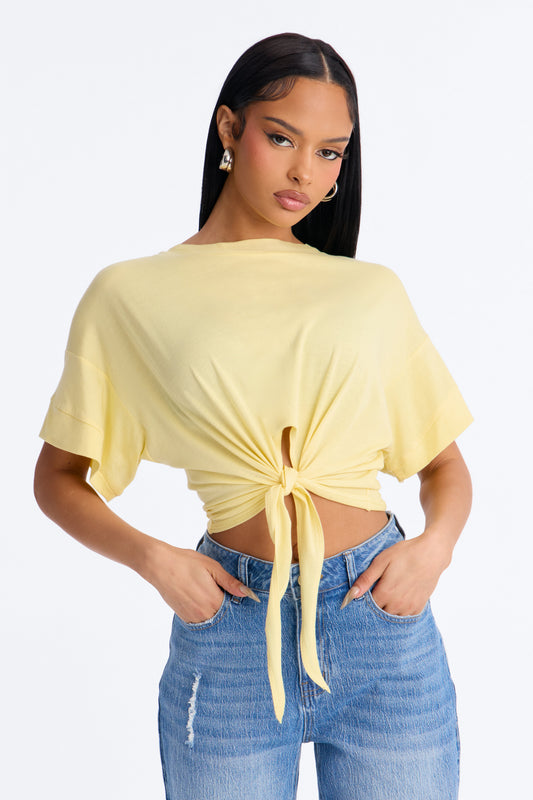 Cropped Feminino Amarelo Manteiga – Doce Malícia