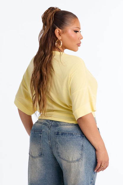 Cropped Feminino Amarelo Manteiga – Doce Malícia