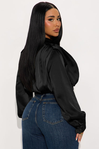 Cropped Feminino Cetim Preto – Doce Malícia
