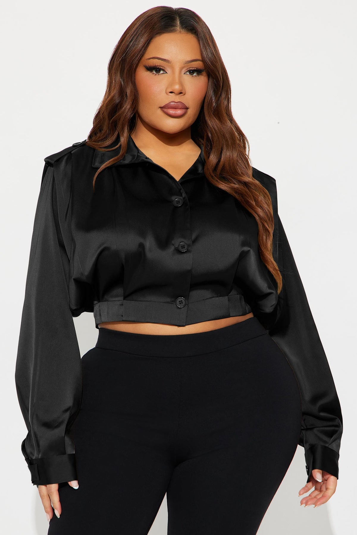 Cropped Feminino Cetim Preto – Doce Malícia