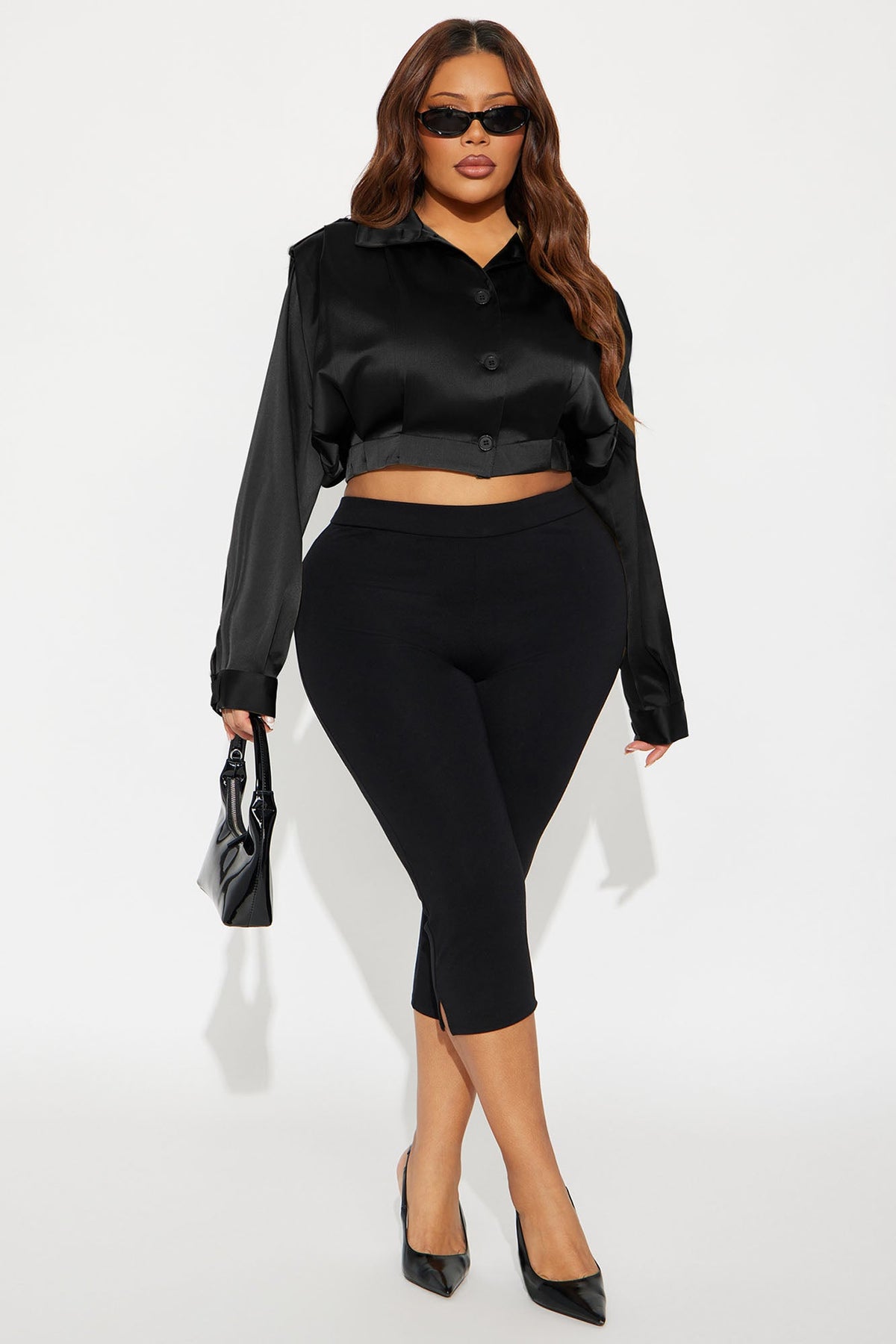 Cropped Feminino Cetim Preto – Doce Malícia