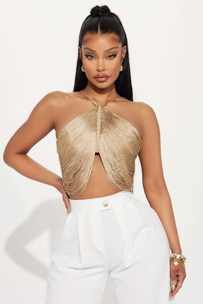 Cropped Feminino Frente Única Dourado – Doce Malícia