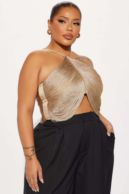 Cropped Feminino Frente Única Dourado – Doce Malícia