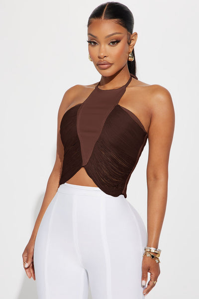 Cropped Feminino Frente Única Marrom – Doce Malícia