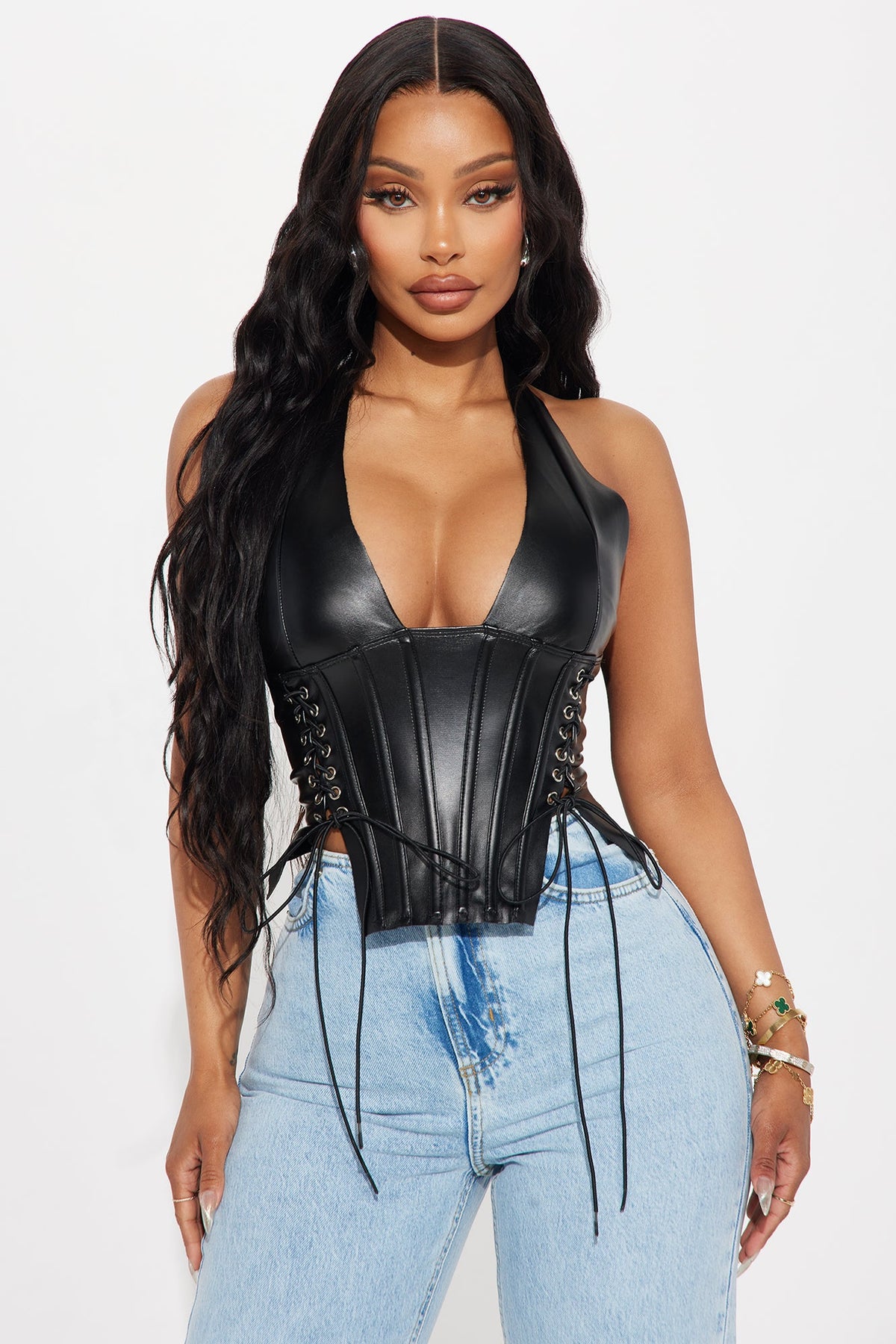 Cropped Feminino Frente Única Renda Decote V Preto – Doce Malícia