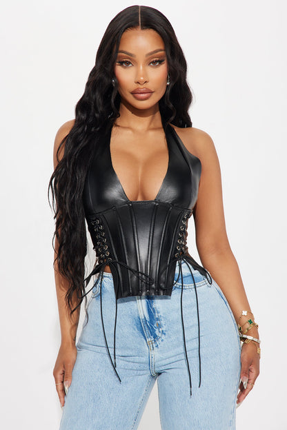 Cropped Feminino Frente Única Renda Decote V Preto – Doce Malícia