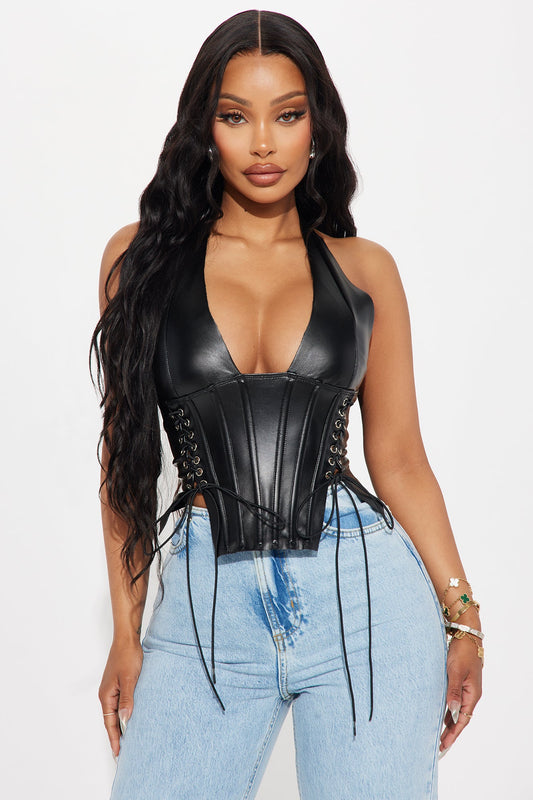 Cropped Feminino Frente Única Renda Decote V Preto – Doce Malícia