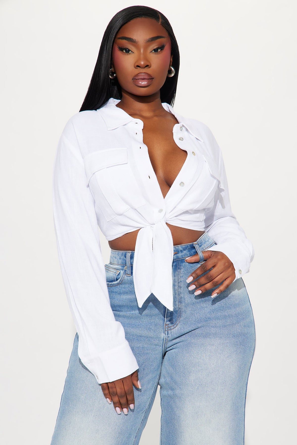 Cropped Feminino Linho Cargo Branco – Doce Malícia