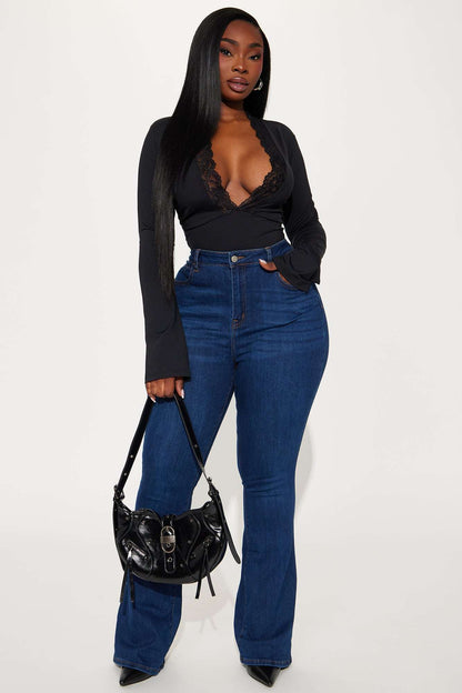 Cropped Feminino Renda Decote V Preto – Doce Malícia