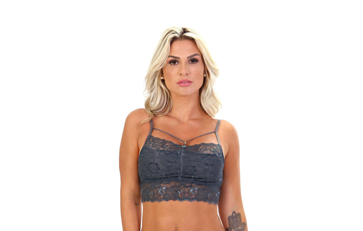 Cropped sem bojo com forro em azul-Marinho – Doce Malícia