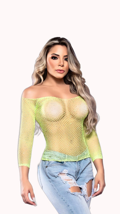Cropped Bodystocking com Strass – Doce Malícia