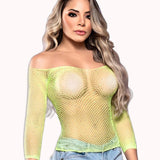 Cropped Bodystocking com Strass – Doce Malícia