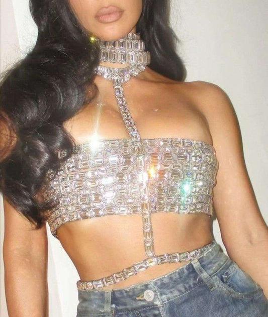 Cropped Britney Pedraria Chaton Strass