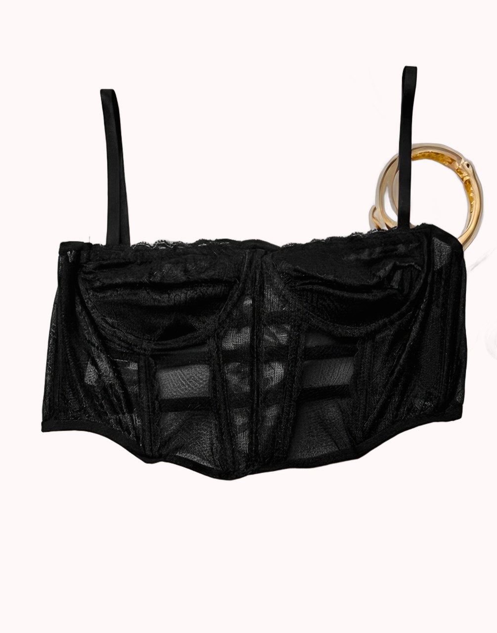 Cropped Corset de Renda com Brilho – Doce Malícia