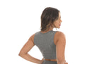 Cropped fitness mesclado em cinza – Doce Malícia