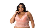 Cropped plus size todo em renda em azul-Marinho – Doce Malícia