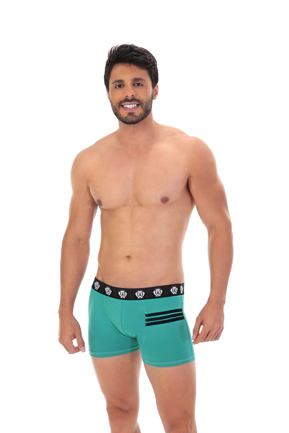 Cueca boxer com listras em azul – Doce Malícia