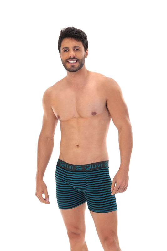 Cueca boxer em microfibra listrada em Branco – Doce Malícia