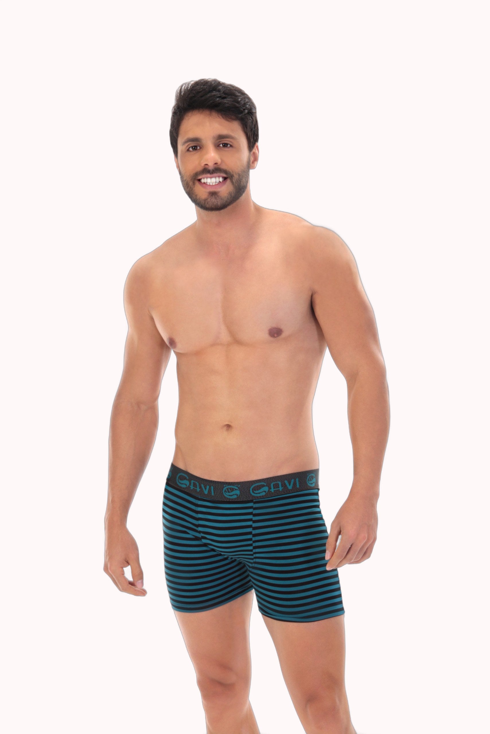 Cueca boxer em microfibra listrada – Doce Malícia