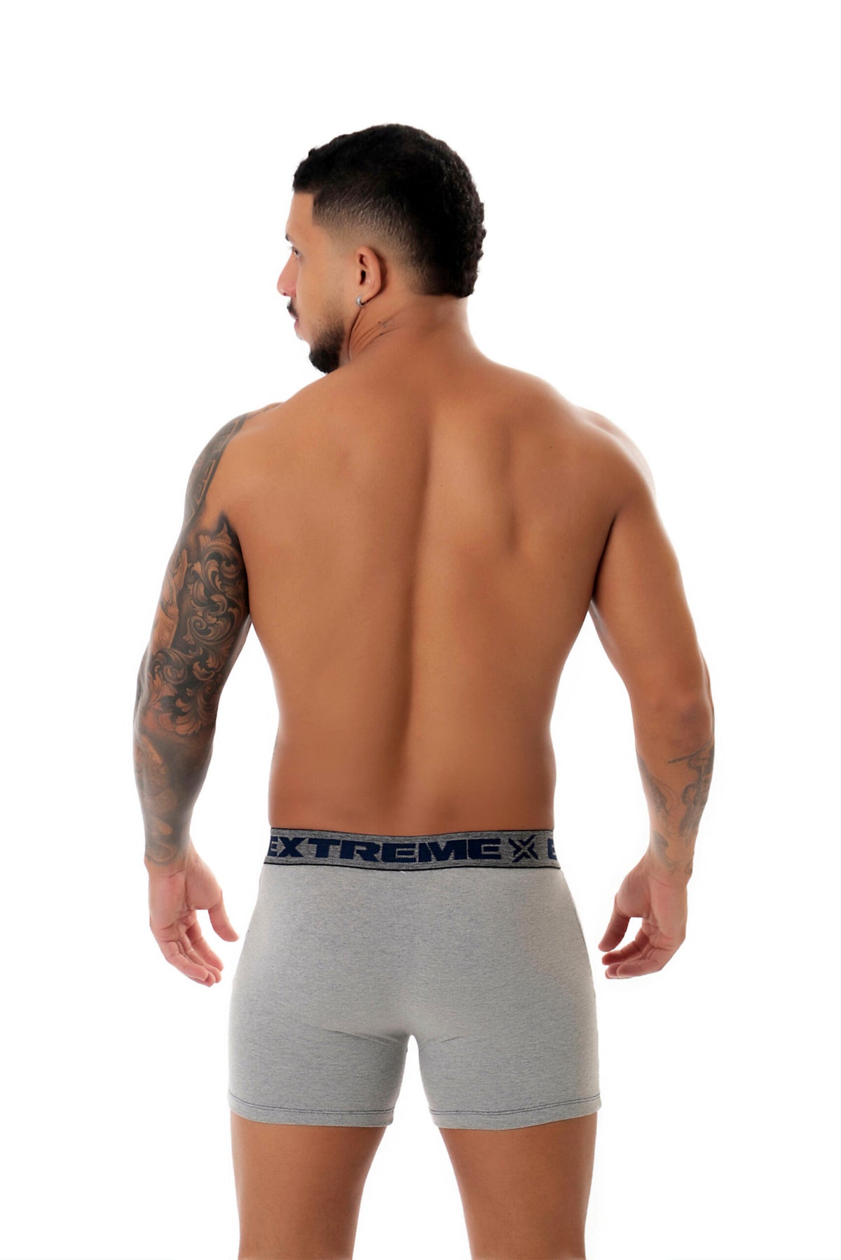 Cueca Boxer em algodão mescla em azul – Doce Malícia
