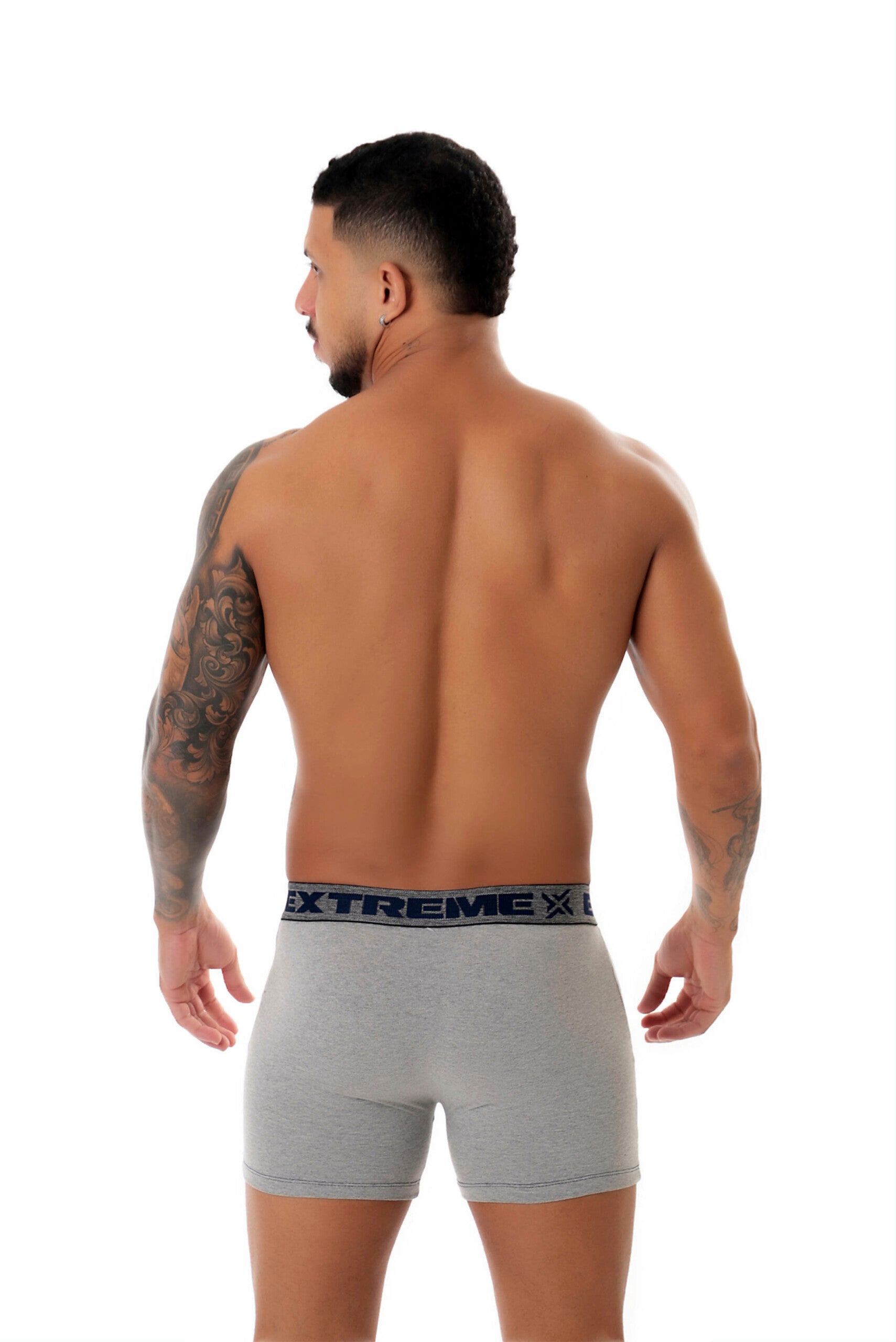 Cueca Boxer em algodão mescla em azul – Doce Malícia