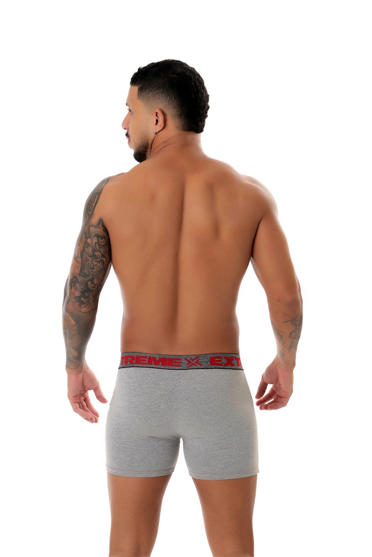 Cueca Boxer em algodão mescla em azul – Doce Malícia