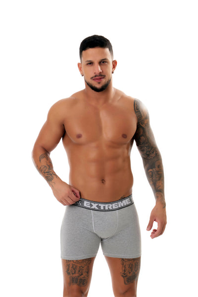 Cueca Boxer em algodão mescla em azul – Doce Malícia