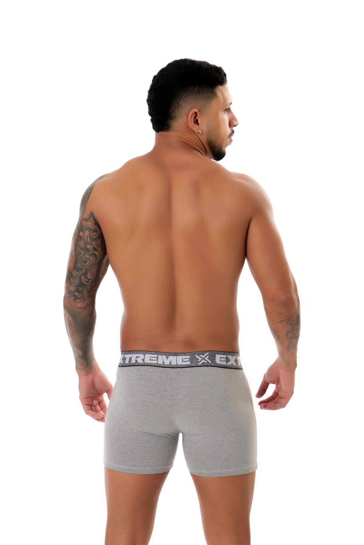 Cueca Boxer em algodão mescla em azul – Doce Malícia