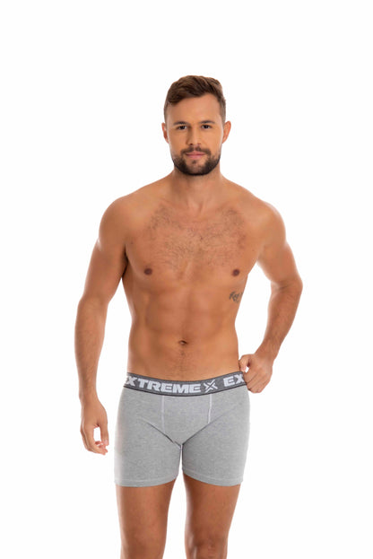 Cueca Boxer em algodão mescla em azul – Doce Malícia