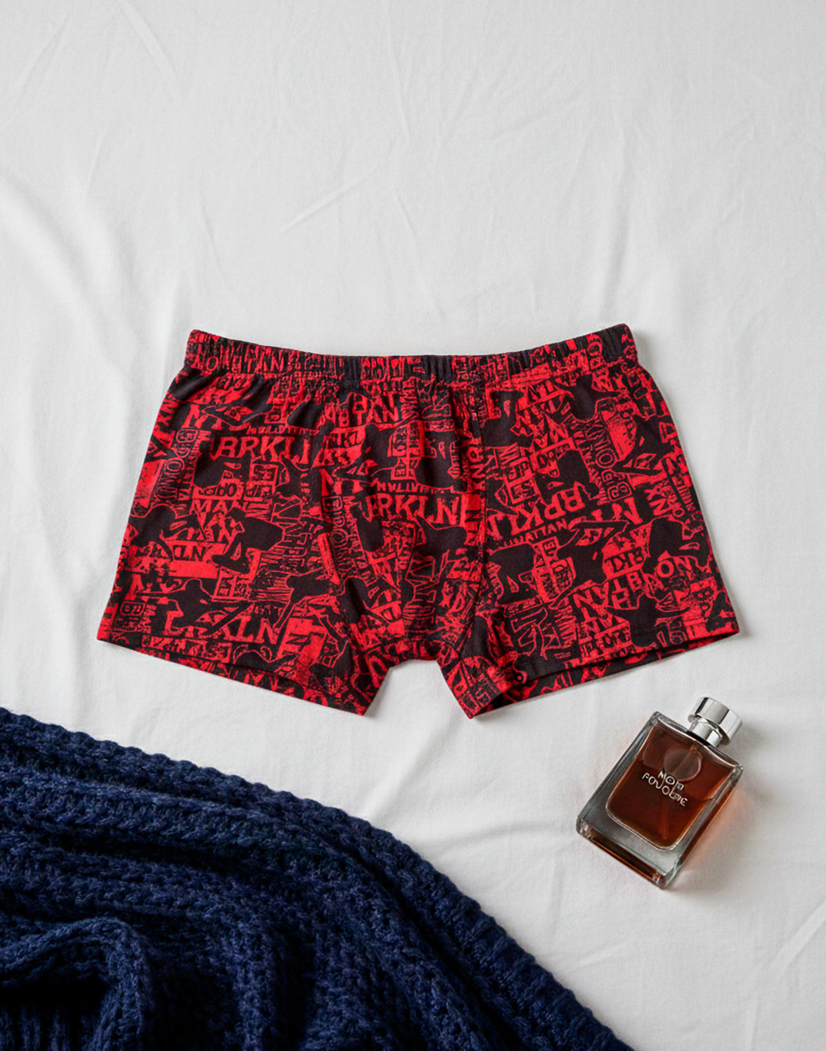 Cueca boxer estampada em azul – Doce Malícia