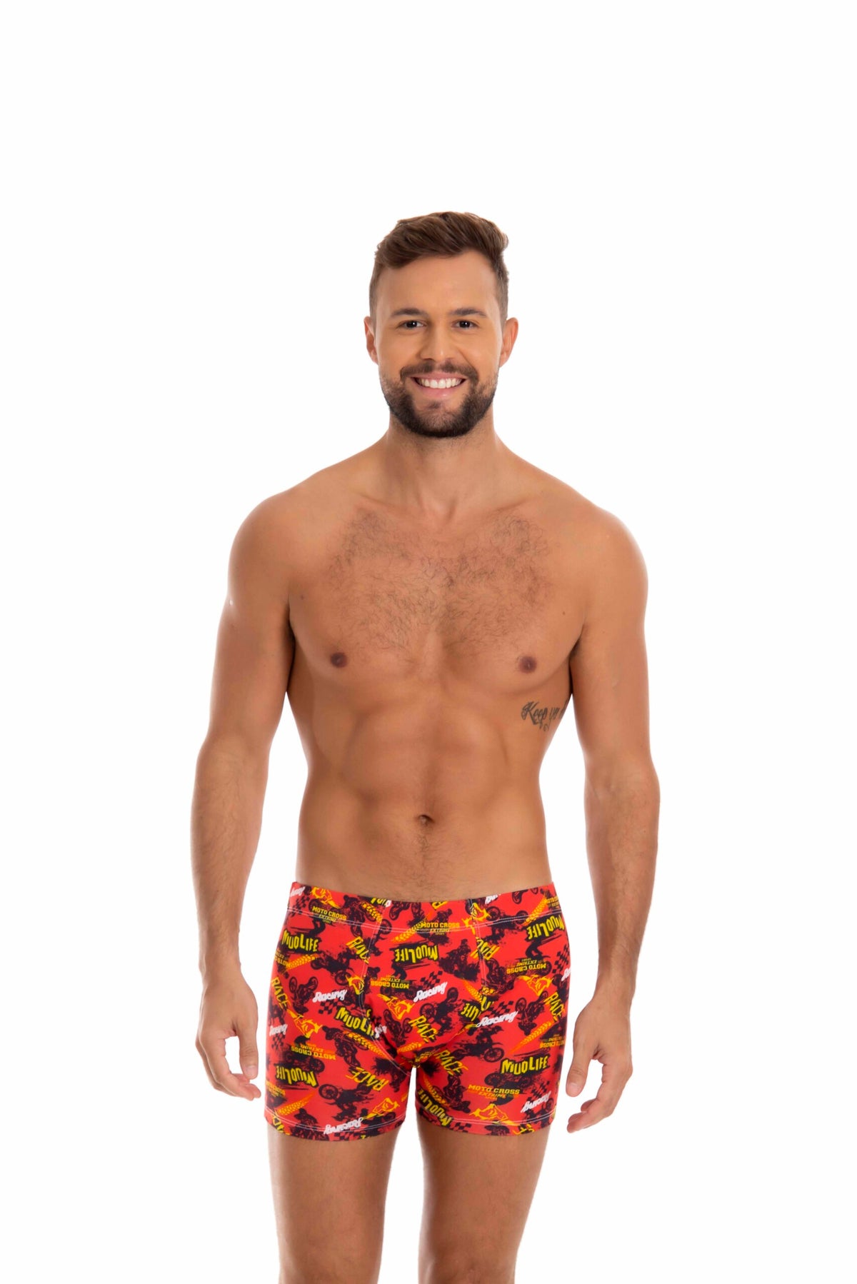 Cueca boxer estampada em azul – Doce Malícia
