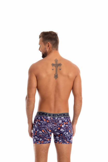 Cueca boxer estampada em azul – Doce Malícia