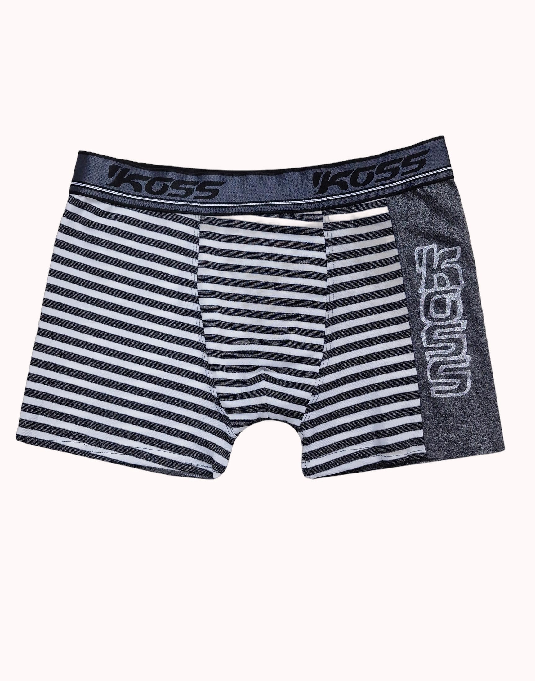 Cueca Boxer Listrada com Estampa Lateral – Doce Malícia