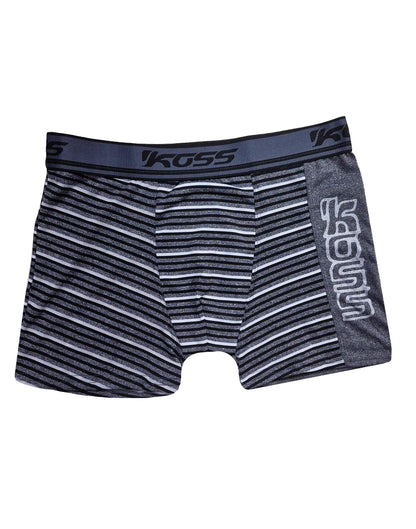 Cueca Boxer Listrada com Estampa Lateral em azul – Doce Malícia