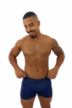 Cueca Boxer em Microfibra em azul-Marinho – Doce Malícia