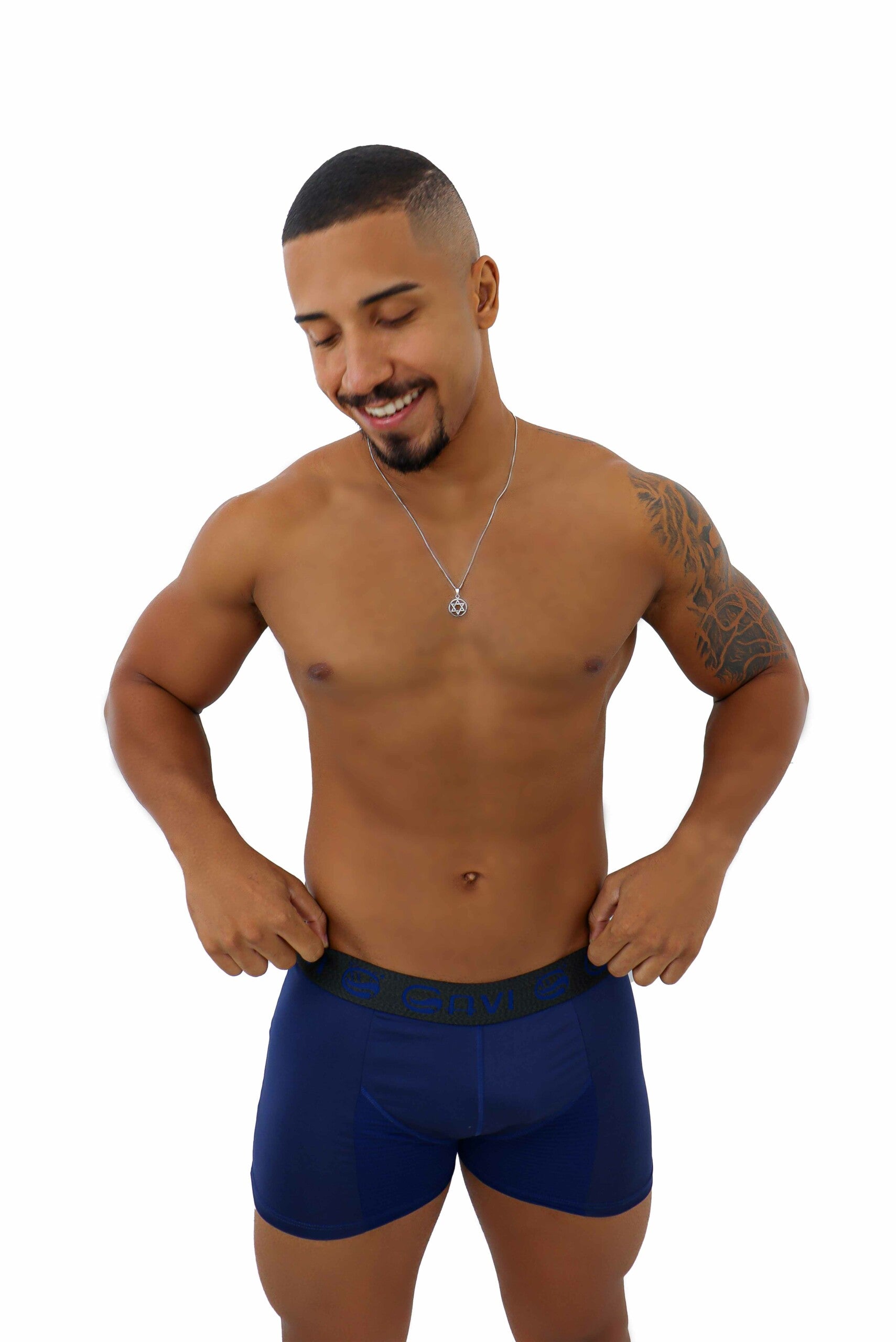 Cueca Boxer em Microfibra em azul-Marinho – Doce Malícia