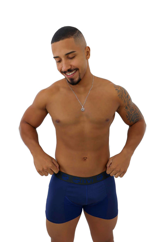 Cueca Boxer em Microfibra em azul-Marinho – Doce Malícia