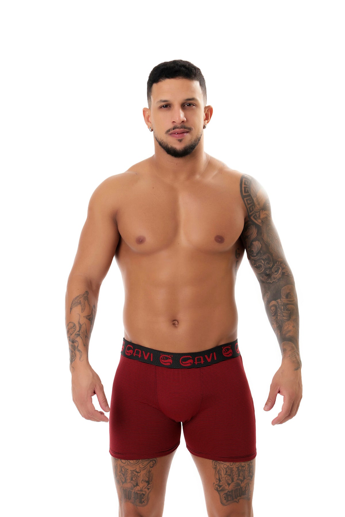 Cueca Boxer Risca Giz em azul-Marinho – Doce Malícia