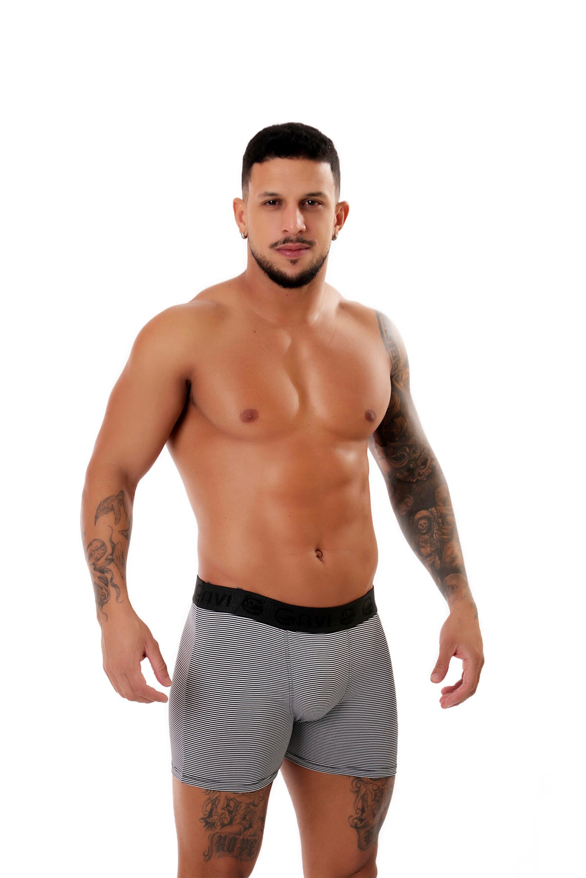 Cueca Boxer Risca Giz em azul-Marinho – Doce Malícia